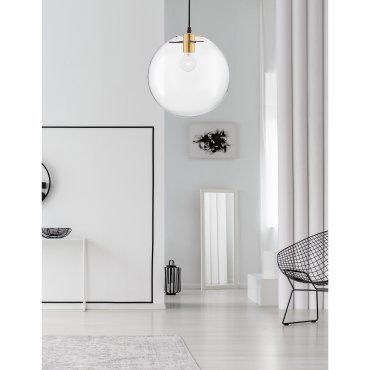 Nova Luce Mirale - lampe suspendue - Ø 30 x 187 cm - or et noir