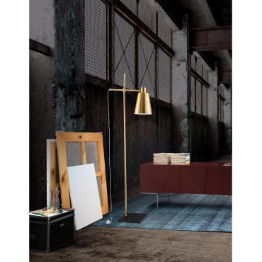 Nova Luce Signore - lampadaire - 165 cm - or satiné