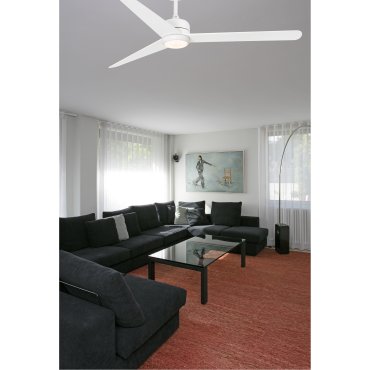 Faro Nuu - ventilateur de plafond avec lumière, télécommande et minuterie - Ø 132 cm - 15W LED inclus - blanc mat