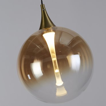 Searchlight Alchemy - lampe suspendue - Ø 16 x 150 cm - 4W LED inclus - noir, or et ambre