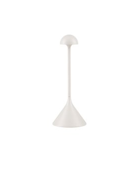 Nova Luce Dalt - lampe de table rechargeable pour extérieur - Ø 9,5 x 25 cm - 1W dimmable LED inclus - IP54 - blanc sablé