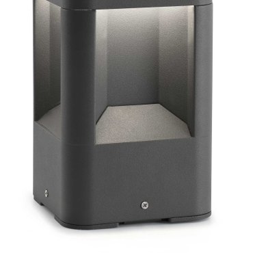 Faro Naya - poteau de jardin - 12 x 12 x 20,5 cm - 8W LED inclus - IP54 - gris foncé