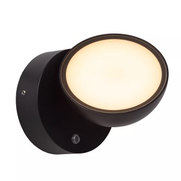 Lucide Finn - applique murale extérieure avec détecteur - 13,5 x 11 x 13,2 cm - 12W LED inclus - IP54 - noir