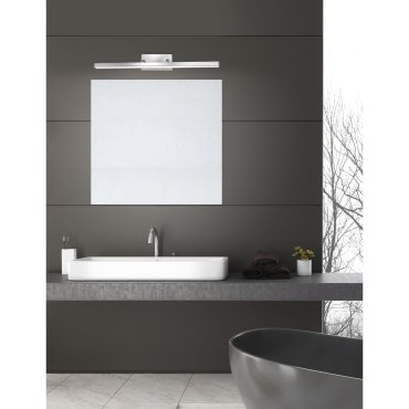 Nova Luce Modena - miroir lumineux - 63 x 7,5 x 7,5 cm - 18W LED inclus - IP44 - chrome