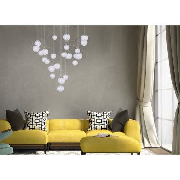 Maxlight Zoe - lampe suspendue - Ø 80 x 180 cm - 24 x 1,5W LED inclus - chrome