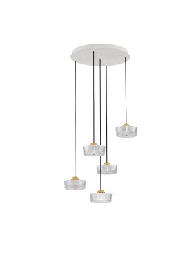 Nova Luce Keros - lampe suspendue - Ø 45 x 200 cm - 30W LED inclus - platine or