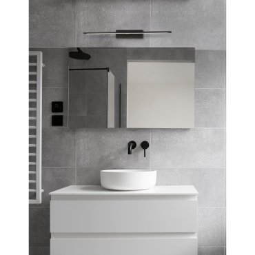 Nova Luce Mondrian - lampe miroir - 62 x 14 x 6 cm - 20W LED inclus - IP44 - noir sable
