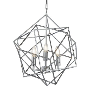 Searchlight Cube - lustre - Ø 48 x 150 cm - chrome