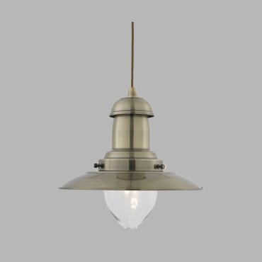 Searchlight Fisherman - lampe suspendue - Ø 32 x 120 cm - argent satiné