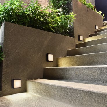 Nova Luce Appia - applique murale extérieure - 12,5 x 12,5 x 3,8 cm - 5W LED inclus - IP54 - anthracite foncé