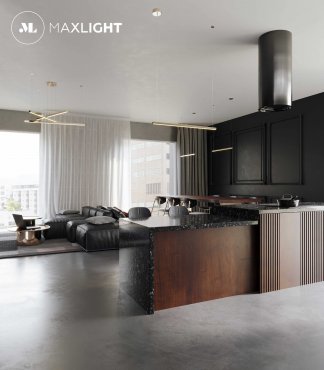 Maxlight Trio - lampe suspendue - 100 x 3,6 x 150 cm - 3 x 12W LED dimmable inclus - or brossé