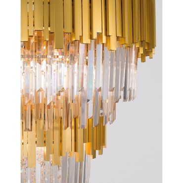 Nova Luce Grane - lustre - Ø 85 x 120 cm - or et transparent