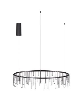 Nova Luce Stellar - lampe suspendue - Ø 80 x 150 cm - 31W dimmable LED inclus - noir chromé