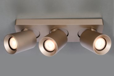 Artdelight Megano – spot en saillie 3 lampes – 30 x 10 x 11,5 cm – champagne