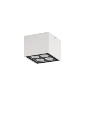 Nova Luce Jax - plafonnier extérieur - 8 x 6,5 x 8 cm - 8W LED inclus - IP54 - blanc sablé