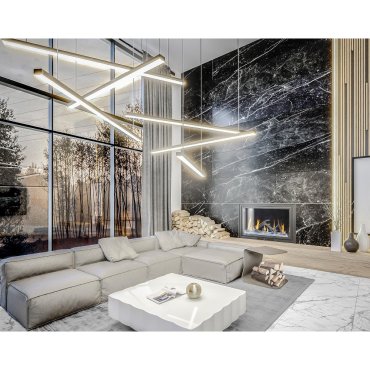 Maxlight Trio - lampe suspendue - 10 x 3,6 x 150 cm - 3 x 12W LED dimmable inclus - noir