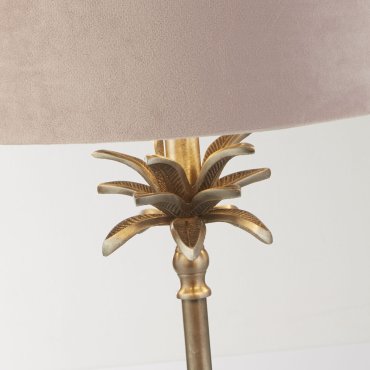 Searchlight Palm - lampe à poser - Ø 38 x 65 cm - nickel antique et rose
