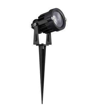 Nova Luce Quick – spot de sol sur piquet - Ø 6,5 x 11 cm - 10W LED inclus - IP65 - noir sablé