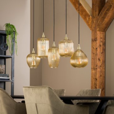 Vico Stripe glass - lampe suspendue - 20 x 120 x 150 cm - or