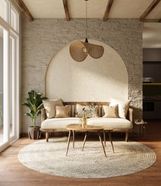Maxlight Koshi - lampe suspendue - 60 x 32 x 120 cm - noir et marron clair