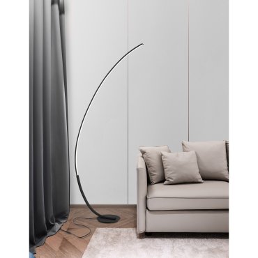 Nova Luce Premium - lampadaire - 94 x 26 x 172 cm - 30W LED dimmable inclus - noir sable