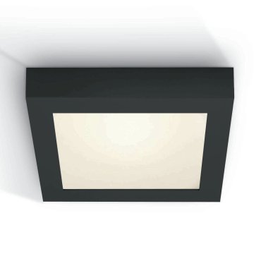 ONE Light LED Panel Plafo Square - plafonnier - 22 x 22 x 3,9 cm - 22W LED inclus - IP40 - noir