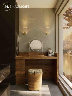 Maxlight Vetro - applique murale - 13 x 5,5 x 30 cm - 3W LED inclus - or