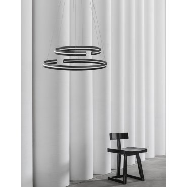 Nova Luce Torrente - lampe suspendue - 80 x 40 x 120 cm - 55W LED dimmable inclus - noir sable