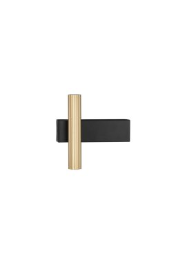 Nova Luce Paron - applique murale - 5,5 x 15 x 15 cm - 6W LED inclus - noir sablé et or