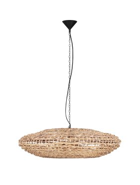 Nova Luce Bola - lampe suspendue - Ø 81,5 x 200 cm - naturel et noir