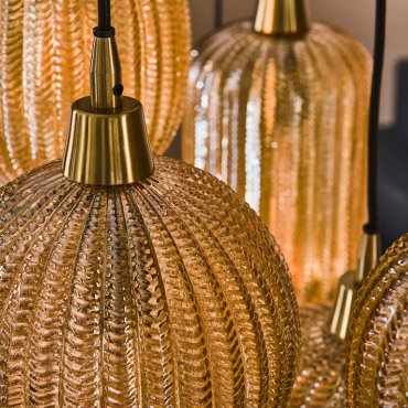 Vico Pumpkin 7L - lampe suspendue - 95 x 38 x 150 cm - ambre