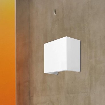 Nova Luce Sandro Square - applique murale - 12 x 12 x 7 cm - plâtre blanc