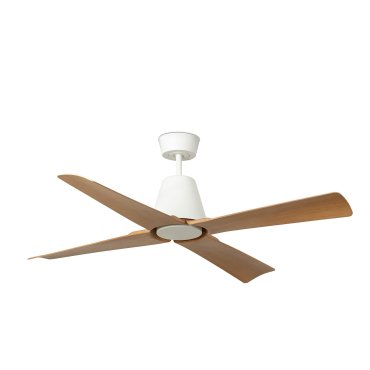 Faro Typhoon M - ventilateur de plafond avec télécommande - Ø 127 cm - IP44 - blanc et érable