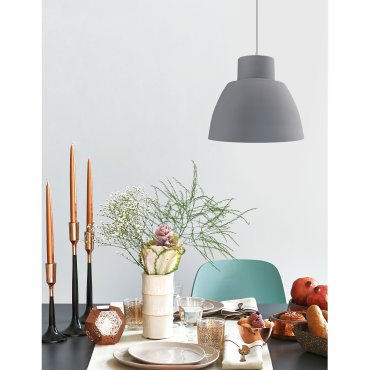 Nova Luce Vince - lampe suspendue - Ø 40 x 130 cm - gris