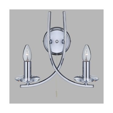 Searchlight Ascona - applique murale avec interrupteur à tirette - 30 x 29 cm - chrome
