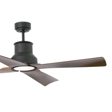 Faro Winche - ventilateur de plafond avec lumière et télécommande - Ø 127 cm - 16W LED inclus - IP44 - noir et marron foncé