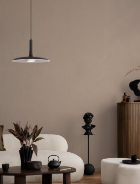 Nova Luce Lisi - lampe suspendue - Ø 33 x 180 cm - 12W LED inclus - noir mat