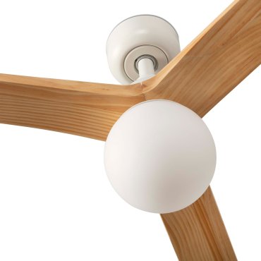Faro Klim S - ventilateur de plafond avec lumière - Ø 92,5 cm - blanc mat et pin