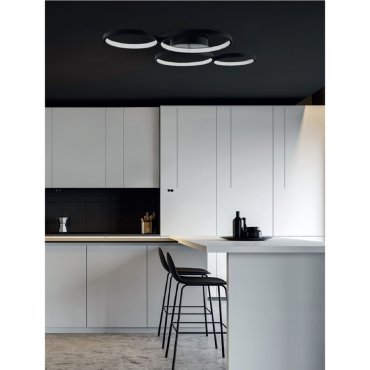 Maxlight Velvet - plafonnier - 95 x 65 x 6 cm - 67W LED inclus - noir