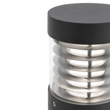 Faro Giza - lampe de jardin - Ø 12 x 26,5 cm - 15W LED inclus - IP54 - gris foncé