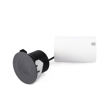 Faro Grund - spot rond pour l'extérieur - Ø 80 mm, Ø 60 mm à encastrer - 7W LED inclus - IP67 - noir - couleur de lumière blanc chaud (2700K)
