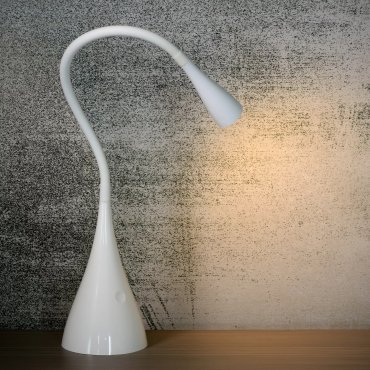 Lucide Zozy - lampe à poser - Ø 11,2 x 48,5 cm - 4W LED inclus - 3 niveaux de gradation - blanc