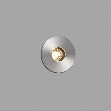 Faro Grund - spot rond pour l'extérieur - Ø 37 mm, Ø 32 mm à encastrer - 2W LED inclus - IP67 - acier inoxydable satiné - couleur de lumière blanc chaud (2700K)