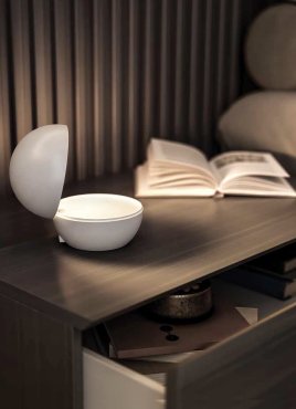 VK lighting Poke - lampe de table - Ø 12 x 10,8 cm - 2,2W led inclus - blanc
