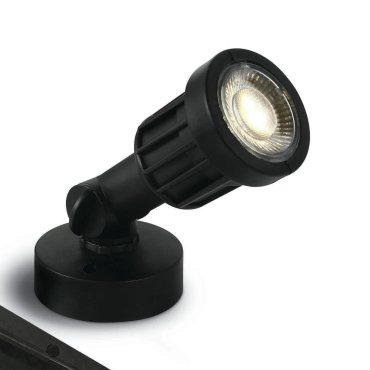 ONE Light LED Garden Spots - spot de sol sur piquet - Ø 5,5 x 15 cm - 5W LED inclus - IP65 - noir - couleur de lumière blanc chaud