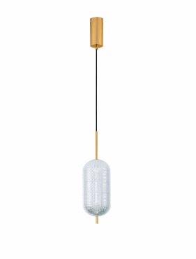 Nova Luce Klelia - lampe suspendue - Ø 15 x 140 cm - 17W dimmable LED inclus - laiton doré