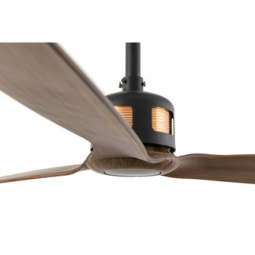 Faro Copper - ventilateur de plafond avec télécommande - Ø 128 cm - noir mat et brun foncé