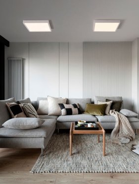 Nova Luce Itos - plafonnier - 40 x 40 x 4,5 cm - 32W LED inclus - blanc sable