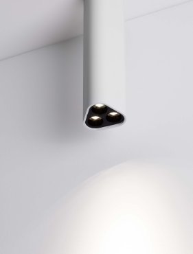 Nova Luce Etho - plafonnier - 5 x 20 x 5 cm - 6W LED inclus - blanc sablé et noir