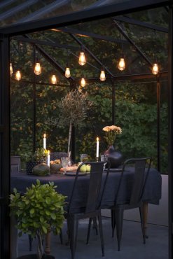 Konstsmide - cordon lumineux décoratif avec fonction variateur - rallonge - longueur 9,15 mètres - 10 ampoules LED inclus - 7W - IP44 - noir